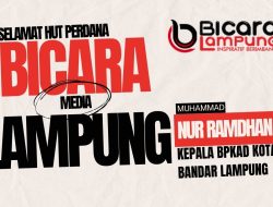 Kepala BPKAD Kota Bandar Lampung, Muhammad Nur Ramdhan Mengucapkan Selamat HUT Perdana Bicara Lampung