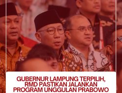 Gubernur Lampung Terpilih, RMD Pastikan Jalankan Program Unggulan Presiden Prabowo, Salah Satunya Disektor Pertanian