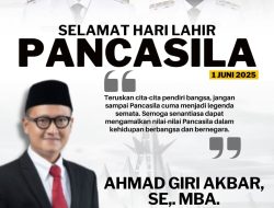 Ketua DPRD Provinsi Lampung, Ahmad Giri Akbar Mengucapkan Selamat Hari Lahir Pancasila