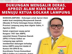 Dukungan Mengalir Deras, Aprozi Alam Kian Mantap Menuju Ketua Golkar Lampung