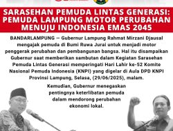 Sarasehan Pemuda Lintas Generasi: Pemuda Lampung Motor Perubahan Menuju Indonesia Emas 2045