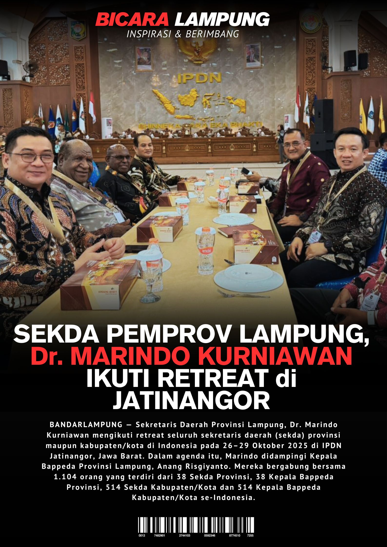 Sekda Pemprov Lampung, Dr. Marindo Kurniawan Ikuti Retreat di Jatinangor
