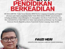 Fraksi Gerindra DPRD Lampung Desak Reformasi BUMD dan Pendidikan Berkeadilan