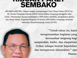Peringati HUT ke-61 Tahun, Golkar Lampung Bagikan Ribuan Paket Sembako