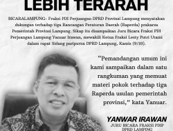 Fraksi PDIP Dukung Tiga Raperda Prakasa Pemprov Lampung