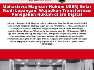 Mahasiswa Magister Hukum USBRJ Gelar Studi Lapangan: Wujudkan Transformasi Penegakan Hukum di Era Digital