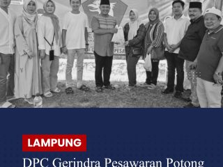 DPC Gerindra Pesawaran Potong Dua Hewan Qurban Sapi Rayakan Idul Adha 1447 Hijriah