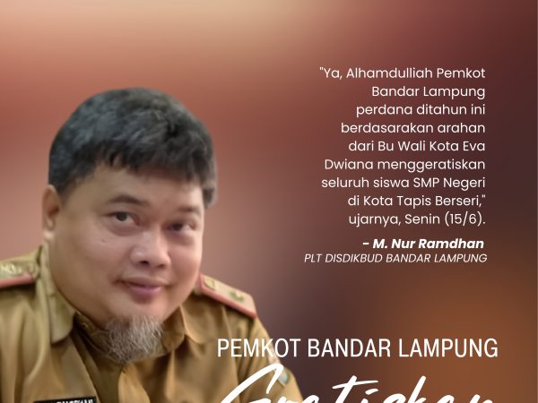 Pemkot Bandar Lampung Gratiskan Biaya SMPN di Tapis Berseri